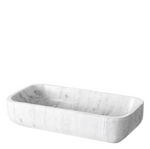 Vioujard Bowl - White Marble, 14.37"W x 7.68"D