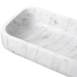 Vioujard Bowl - White Marble, 14.37"W x 7.68"D