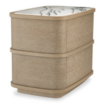 Cabana Nightstand - Washed Oak Veneer/Bianco Lilac Marble, 29.53"W
