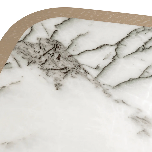 Cabana Nightstand - Washed Oak Veneer/Bianco Lilac Marble, 29.53"W