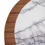 Presedio Coffee Table - Walnut Veneer/Bianco Lilac Marble, 39.37"Dia