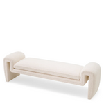 Tondo Bench - Boucle Cream, 69.69" W x 17.32"D