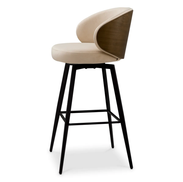 Camerota Swivel Bar Stool - Sabino Beige/Walnut