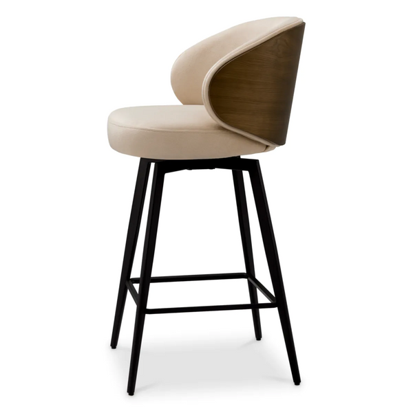 Camerota Swivel Counter Stool - Sabino Beige/Walnut