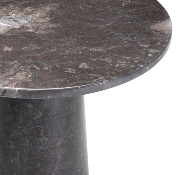 Terry Side Table - Grey Marble, 21.65"Dia