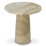 Terry Side Table - Travertine, 21.65"Dia