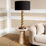 Terry Side Table - Travertine, 21.65"Dia