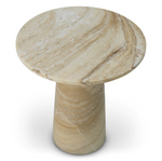 Terry Side Table - Travertine, 21.65"Dia