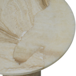 Terry Side Table - Travertine, 21.65"Dia