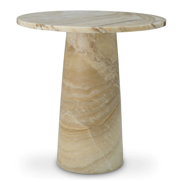 Terry Side Table - Travertine, 21.65"Dia