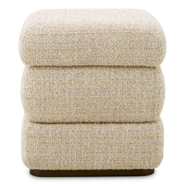 Fifth Stool - Winslow Chenille Beige, 19.29"Dia