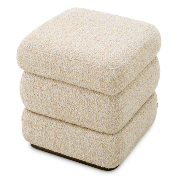 Fifth Stool - Winslow Chenille Beige, 19.29"Dia