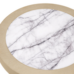 Presedio Side Table - Washed Oak Veneer/ Bianco Lilac Marble, 19.69"Dia