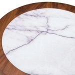 Presedio Side Table - Walnut Veneer/Bianco Lilac Marble, 19.69"Dia
