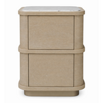 Cabana Nightstand - Washed Oak Veneer/Bianco Lilac Marble, 19.69"W