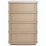 Cabana Tall Dresser - Washed Oak Veneer/Bianco Lilac Marble, 33.86"W