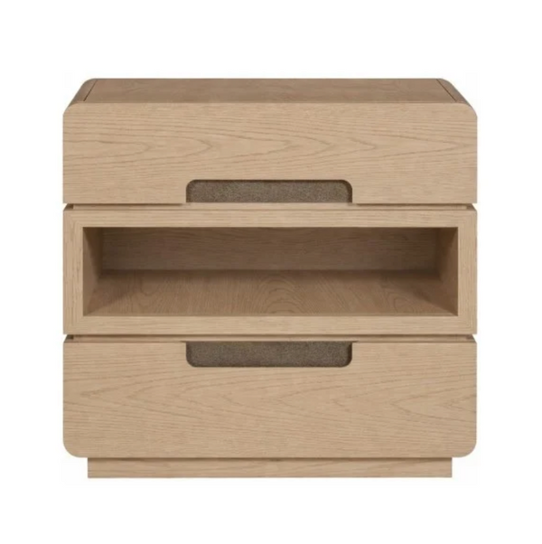 Form Two Drawer Nightstand, Wheat Finish, 30"W