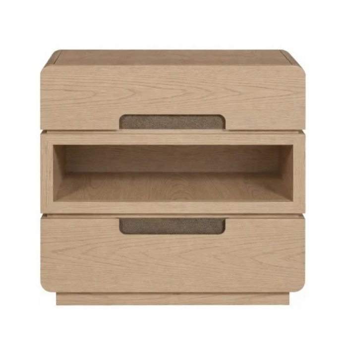 Form Two Drawer Nightstand, Wheat Finish, 30"W