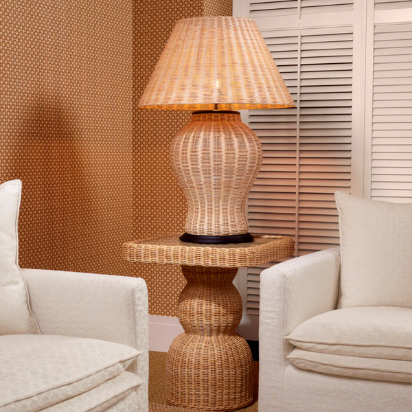 Tiago Side Table - Rattan, 23.62" Dia