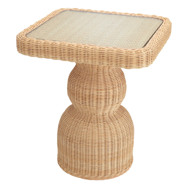 Tiago Side Table - Rattan, 23.62" Dia