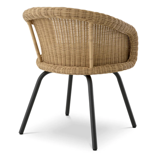 Nolan Outdoor Dining Chair - Viola Sand/Faux Rattan, 24.02"W