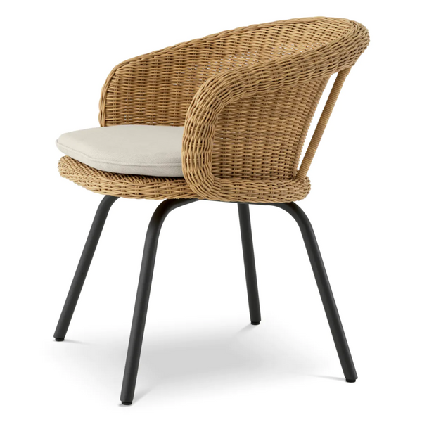 Nolan Outdoor Dining Chair - Viola Sand/Faux Rattan, 24.02"W