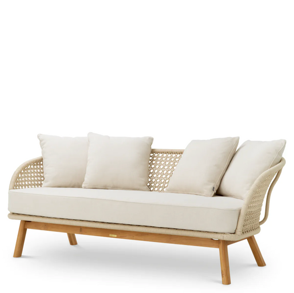 Trinity Outdoor Sofa - Viola Sand/Natural Teak, 70.87"W