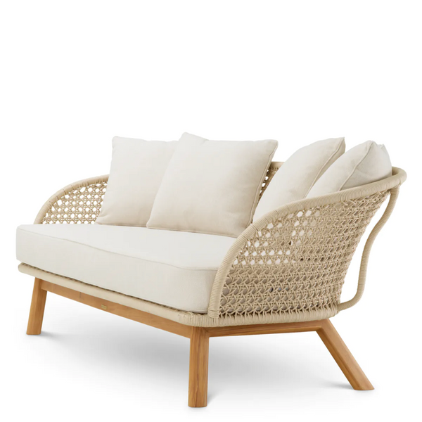 Trinity Outdoor Sofa - Viola Sand/Natural Teak, 70.87"W