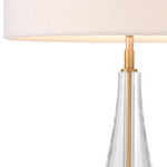 Stilla Table Lamp - Antique Brass/Crystal Glass, 27.76" H