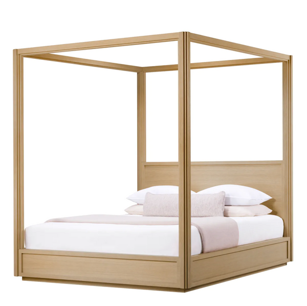 Tribeca Canopy Bed, King size - Natural Oak Veneer