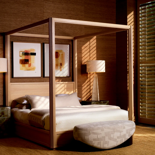 Tribeca Canopy Bed, King size - Natural Oak Veneer