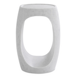 Clipper Side Table, Honed White Marble, 2 Sizes