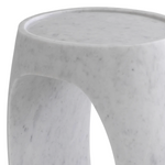 Clipper Side Table, Honed White Marble, 2 Sizes