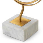 Jovanni Table Mirror - White Marble/Vintage Brass
