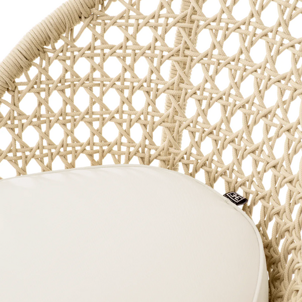 Trinity Indoor/Outdoor Counter Stool - Flores Off-White/Teak, 21.06"W