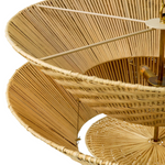 Tavira Chandelier - Natural Rattan/Vintage Brass, 33.46" Dia