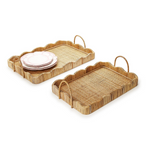 Scalloped Edge Trays with Handles, 2 Sizes, Sold Separately