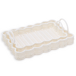 All Weather Wicker Scalloped Edge Serving Trays, 2 Sizes, Sold Separately