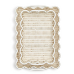 All Weather Wicker Scalloped Edge Serving Trays, 2 Sizes, Sold Separately