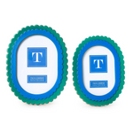 Double Scalloped Edge Blue/Green Photo Frames, 2 Sizes, Sold Separately