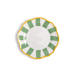 Sage Striped Salad Dessert Plates, S/4