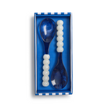 Modern Pop Blue and White Salad Serving Set in Gift Box, S/2