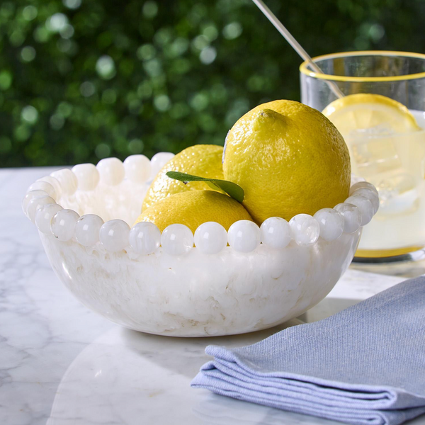 Modern Pop White Beaded Rim Bowl