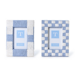 Hand-Woven Checkered Blue/White Pattern 4" x 6" Photo Frame, 2 Styles, Sold Separately