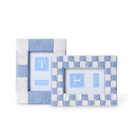 Hand-Woven Checkered Blue/White Pattern 4" x 6" Photo Frame, 2 Styles, Sold Separately