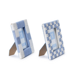 Hand-Woven Checkered Blue/White Pattern 4" x 6" Photo Frame, 2 Styles, Sold Separately