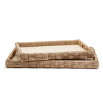 Hand-Crafted Sea Grass and Rattan Oversized Decorative Tray, 2 Sizes, Sold Separately