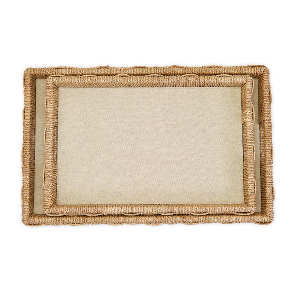 Hand-Crafted Sea Grass and Rattan Oversized Decorative Tray, 2 Sizes, Sold Separately