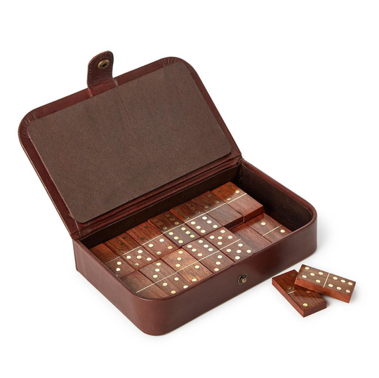 Chestnut Genuine Leather Domino Set
