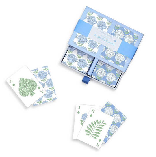 Hydrangea Double Deck Textured Playing Cards in Gift Box